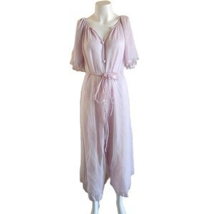 Women's small pink blush pajama romper pants pull on Creations romantic